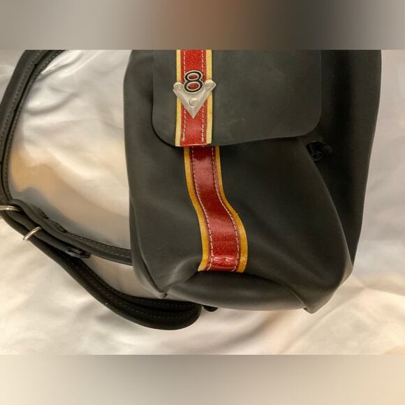 RARE LITTLEARTH 1990S RECYCLED TRUCK TIRE V8 DECAL BACKPACK PURSE BAG - Picture 3 of 16